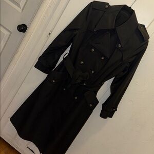 Black Double-Breasted Trench Coat.